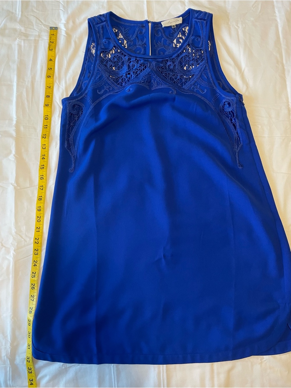 Sugarlips Royal Blue Lace Yoke Sleeveless Chemise